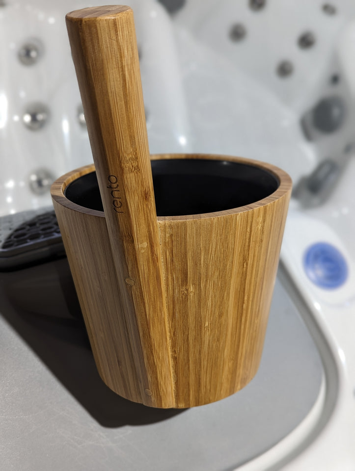 Hand crafted bamboo sauna bucket
