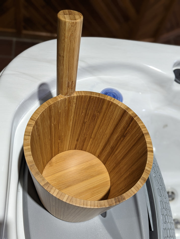 Hand crafted bamboo sauna bucket