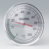 Round chrome sauna hygrometer