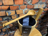 Hand crafted bamboo sauna bucket bamboo ladle combo