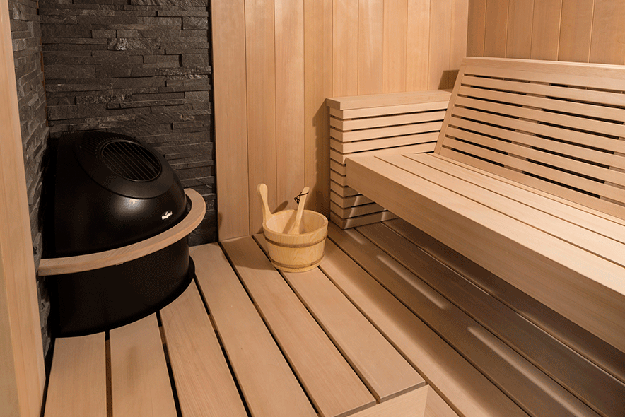 Custom-Cut Sauna Seaside Interior