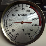 Round Chrome sauna thermometer, German made